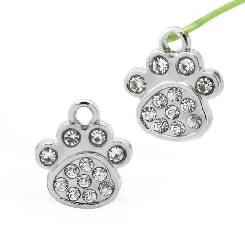 Fashionable Small Pendant Necklace with Diamond Dog Footprints
