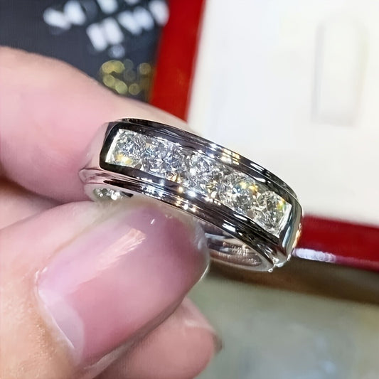 Starry Sky Exquisite High-grade Diamond Moissanite Hip Hop Ring